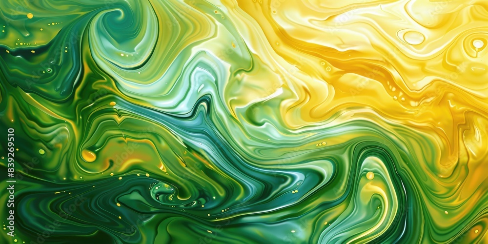 Vibrant Green and Yellow Fluid Art Vibrant Green and Yellow Fluid Art