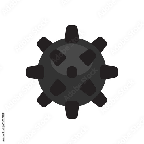 Naval Mine - vector icon. Water Bomb isolated on white.
