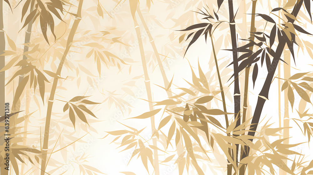 Golden bamboo leaves and branches pattern Golden bamboo leaves and branches pattern