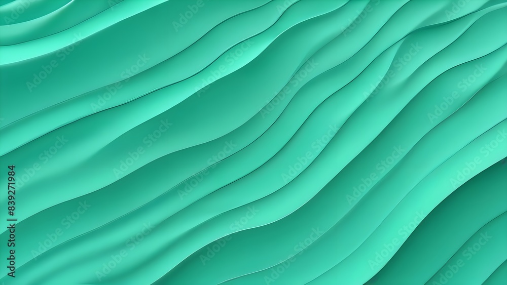 Abstract soft blue and green gradient 3D waves background with smooth transition design and wavy lines texture Abstract soft blue and green gradient 3D waves background with smooth transition design and wavy lines texture