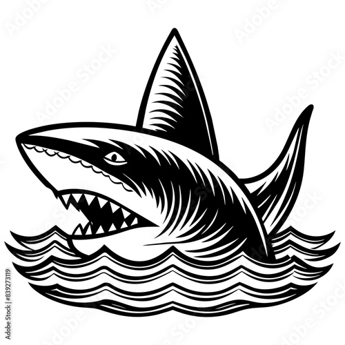 Underwater adventure with sharks coloring Page