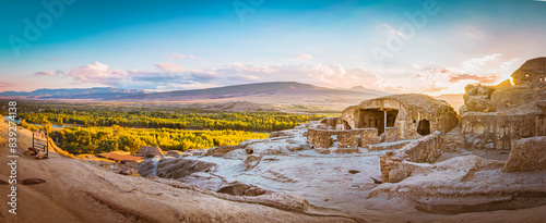 Uplistsikhe is an ancient rock-hewn town in eastern Georgia, some 10 kilometers east of the town of Gori, Shida Kartli photo