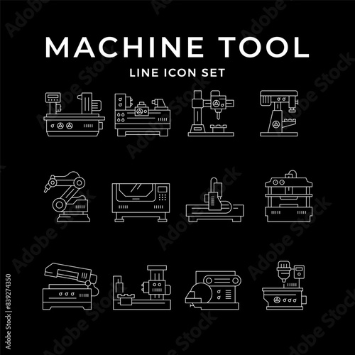 Set line icons of machine tool