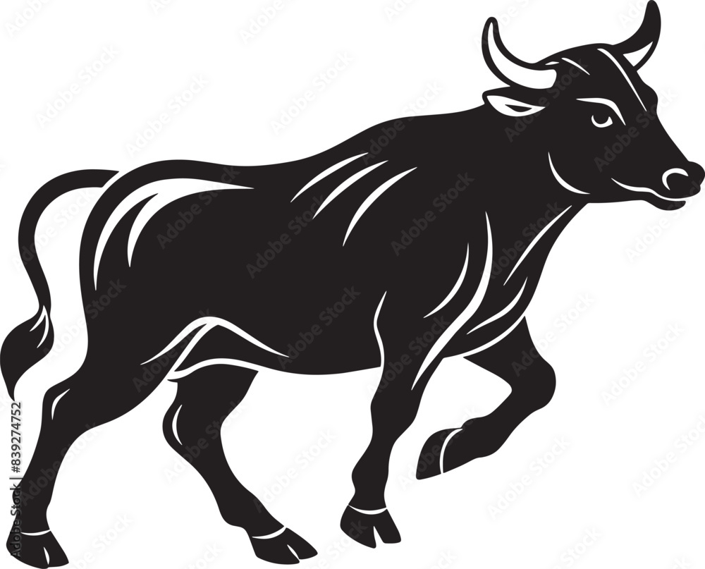black silhouette of a bull running illustration black silhouette of a bull running illustration