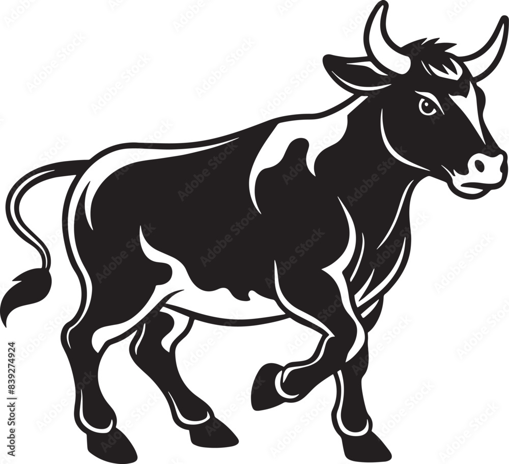 black silhouette of a bull running illustration black silhouette of a bull running illustration