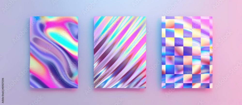 Three canvas prints with vibrant abstract designs Three canvas prints with vibrant abstract designs