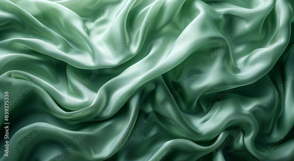 3D rendering: Soft, warm earthy green cloth material on flat background. Horizontal wallpaper. 3D rendering: Soft, warm earthy green cloth material on flat background. Horizontal wallpaper.
