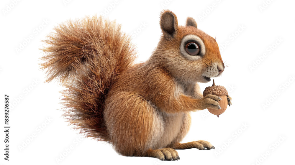 A red squirrel holding an acorn A red squirrel holding an acorn