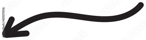 Round curl long arrow. Thin arrow curled symbol icon. Arrow swish sign.