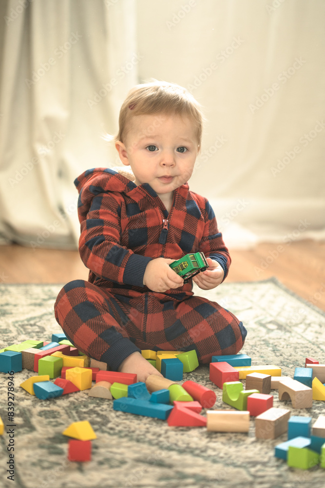 baby toddler playing color cubes toys at home or nursery baby toddler playing color cubes toys at home or nursery