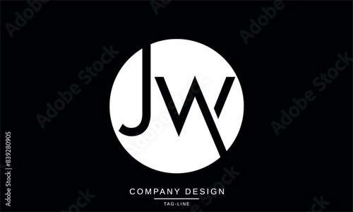 JW, WJ Abstract Letters Logo Monogram design Font Vector Initials