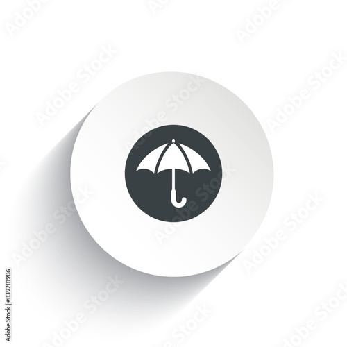 Umbrella 3D icon button vector isolated on white background.