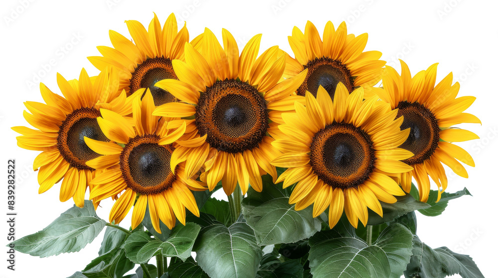 Obraz premium Close-up of a bouquet of sunflowers