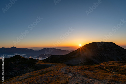 白馬岳の夕暮れ