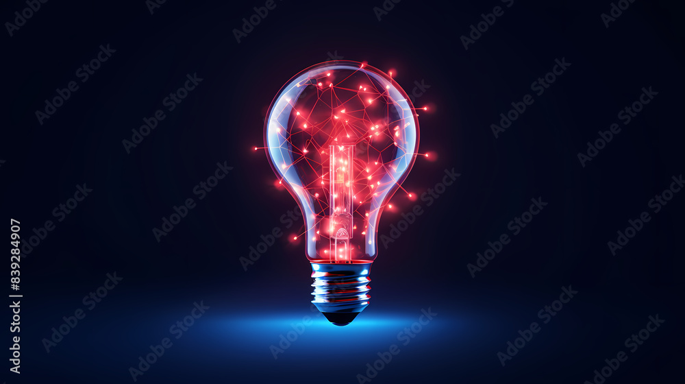 Light bulb shining, digital data and innovation concept Light bulb shining, digital data and innovation concept