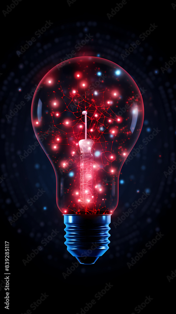Light bulb shining, digital data and innovation concept Light bulb shining, digital data and innovation concept
