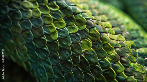 Green scales showing reptile texture