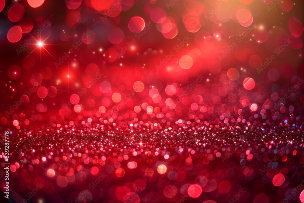 Close-up of red and black background with multiple lights