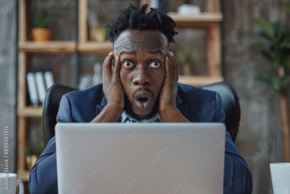 Man desk frustration Man desk frustration