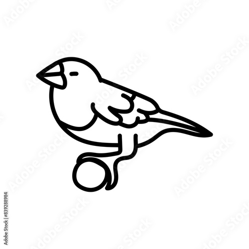 Society Finch Outline Icon, Vector illustration