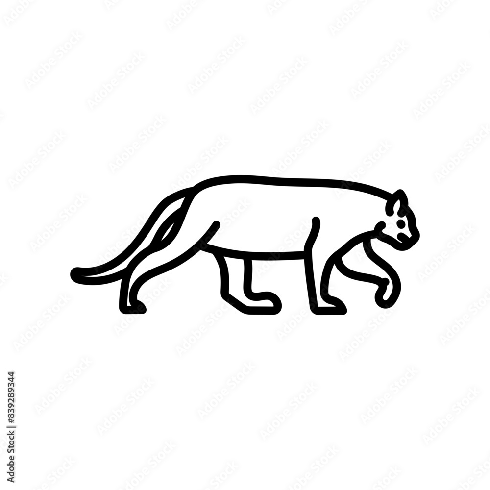 Fototapeta premium Panther Outline Icon, Vector illustration