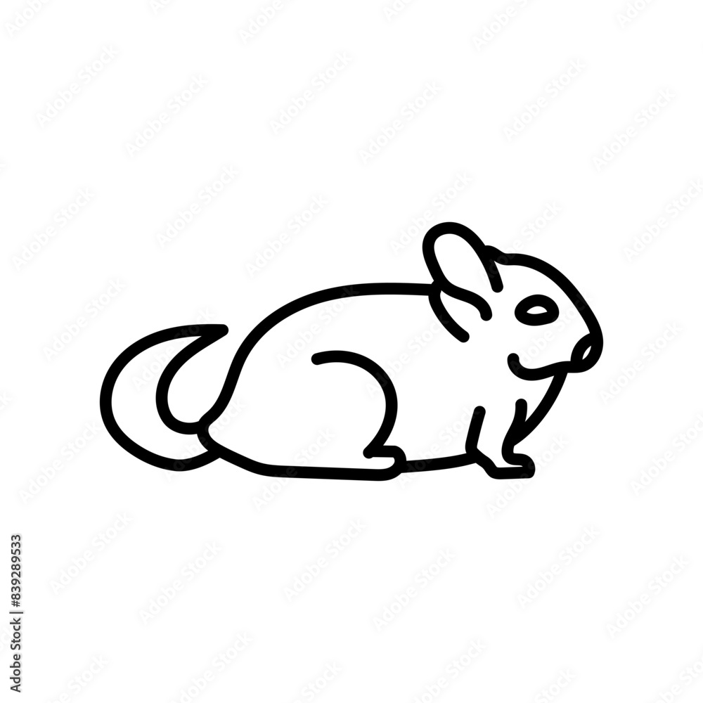 Chinchilla Outline Icon, Vector illustration Chinchilla Outline Icon, Vector illustration