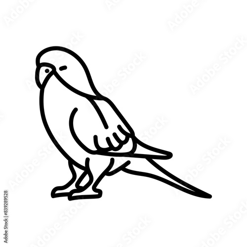 Budgerigar Outline Icon, Vector illustration