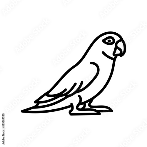 Love Bird Outline Icon, Vector illustration