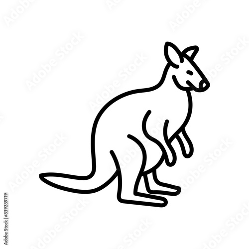 Wallaby Outline Icon, Vector illustration