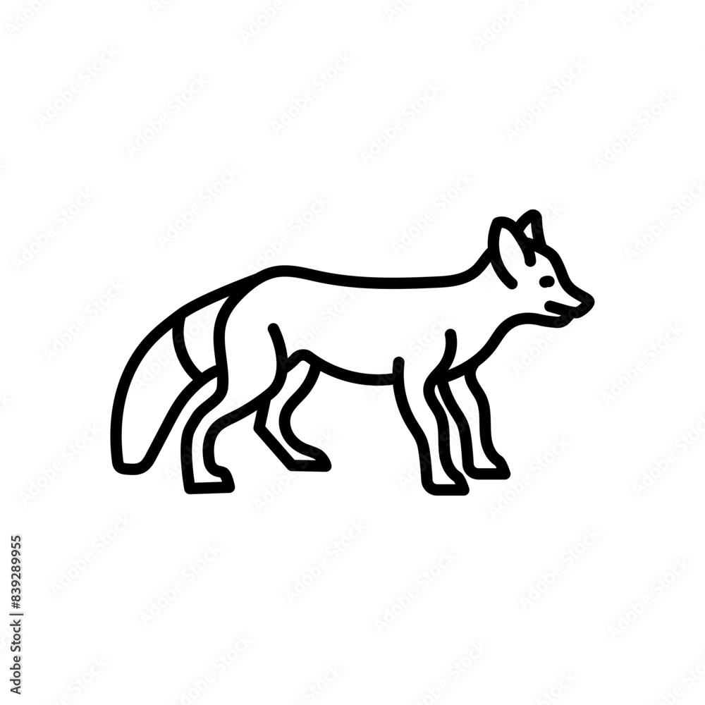 Red Fox Outline Icon, Vector illustration Red Fox Outline Icon, Vector illustration