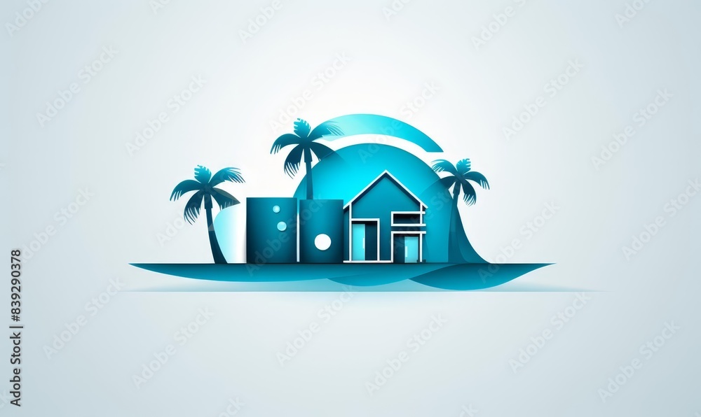 island life beach flat design side view coastal living animation Complementary Color Scheme island life beach flat design side view coastal living animation Complementary Color Scheme