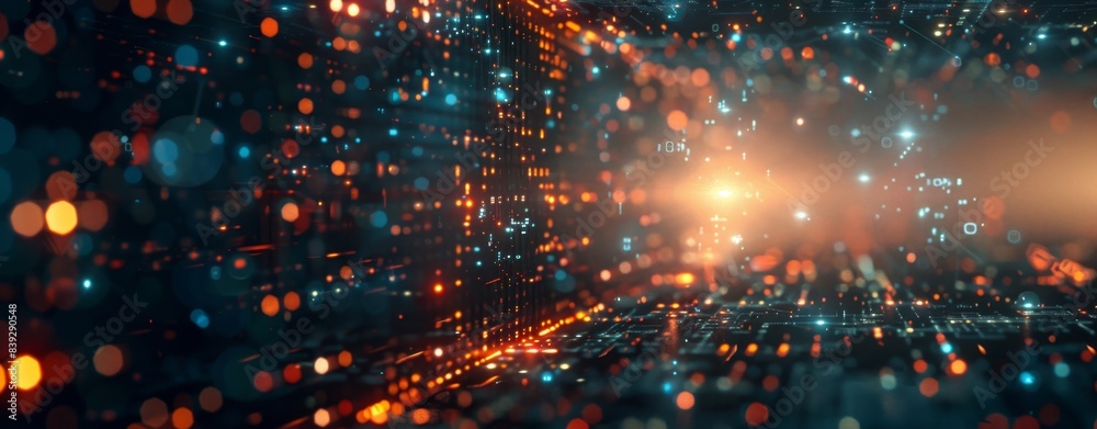 light trail limitless perspective with bokeh glow shimmering futuristic abstract background, sci-fi cyberspace futurism technology trendy background light trail limitless perspective with bokeh glow shimmering futuristic abstract background, sci-fi cyberspace futurism technology trendy background