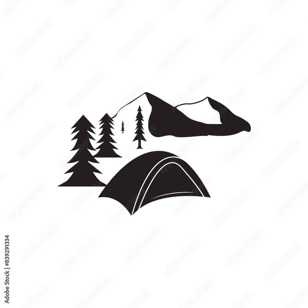 Fototapeta premium CAMPING IN NATURE ICON