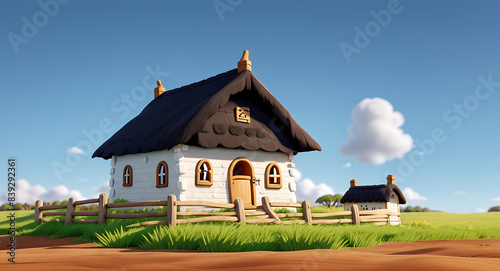 Closeup of slice cottage with copy space and beautiful nature background