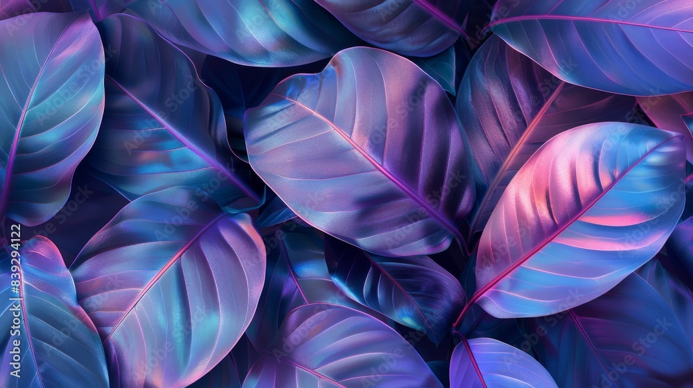 Neon jungle vibrant foliage background