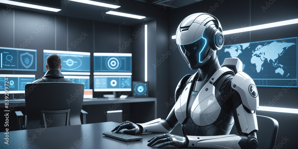 AI cyber security hacking office AI cyber security hacking office