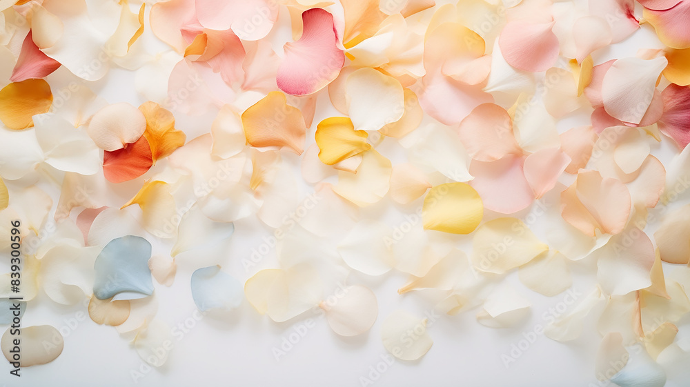 Fototapeta premium Colorful pastel background of flower petals