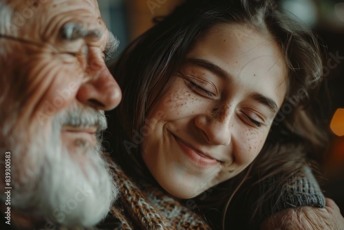 Happy woman eyes closed man with glasses © Sandu