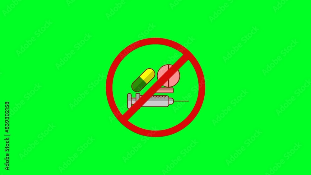 Animated video of prohibited drug use with green screen Animated video of prohibited drug use with green screen