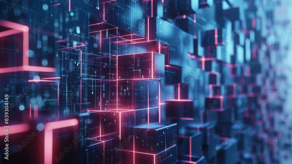 Naklejka premium A sequence of evolving technology transforms the background
