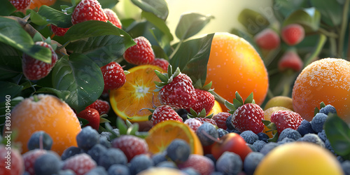   Freshness of nature bounty juicy ripe healthy berry fruit collection background,, Fresh delicious Assorted fruits colorful isolated background  
 photo