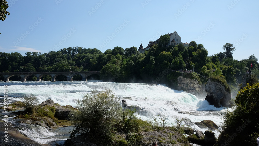 Obraz premium Small waterfall and the river in nature