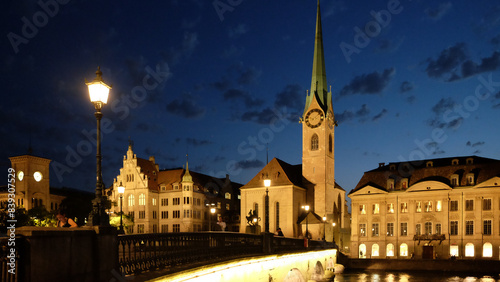 A night view of Zurich, Switzerland