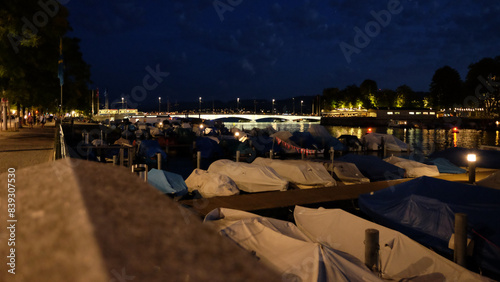 A night view of Zurich, Switzerland