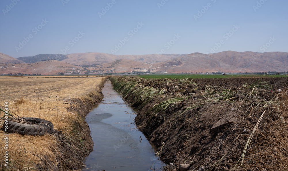 Fototapeta premium Tents of Syrian refugees in the Beqaa Valley in Lebanon