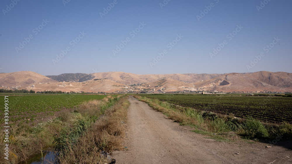 Fototapeta premium Tents of Syrian refugees in the Beqaa Valley in Lebanon