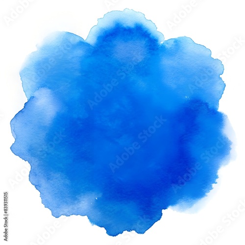 blue watercolor  stain isolated on white background