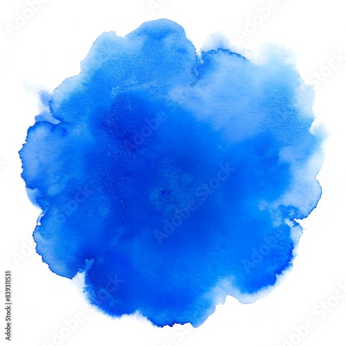 blue watercolor  stain isolated on white background