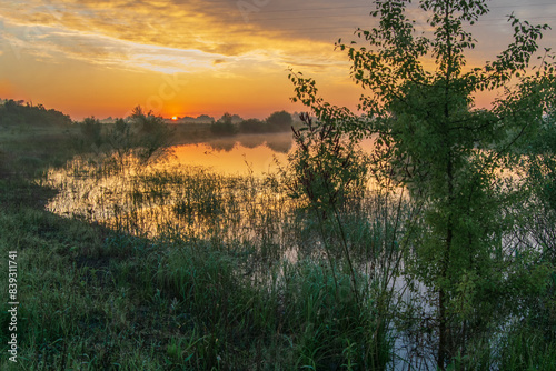 sunset over the river