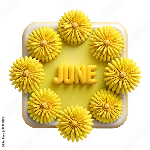 spring march text on the center of the frame of taraxacum or daisy